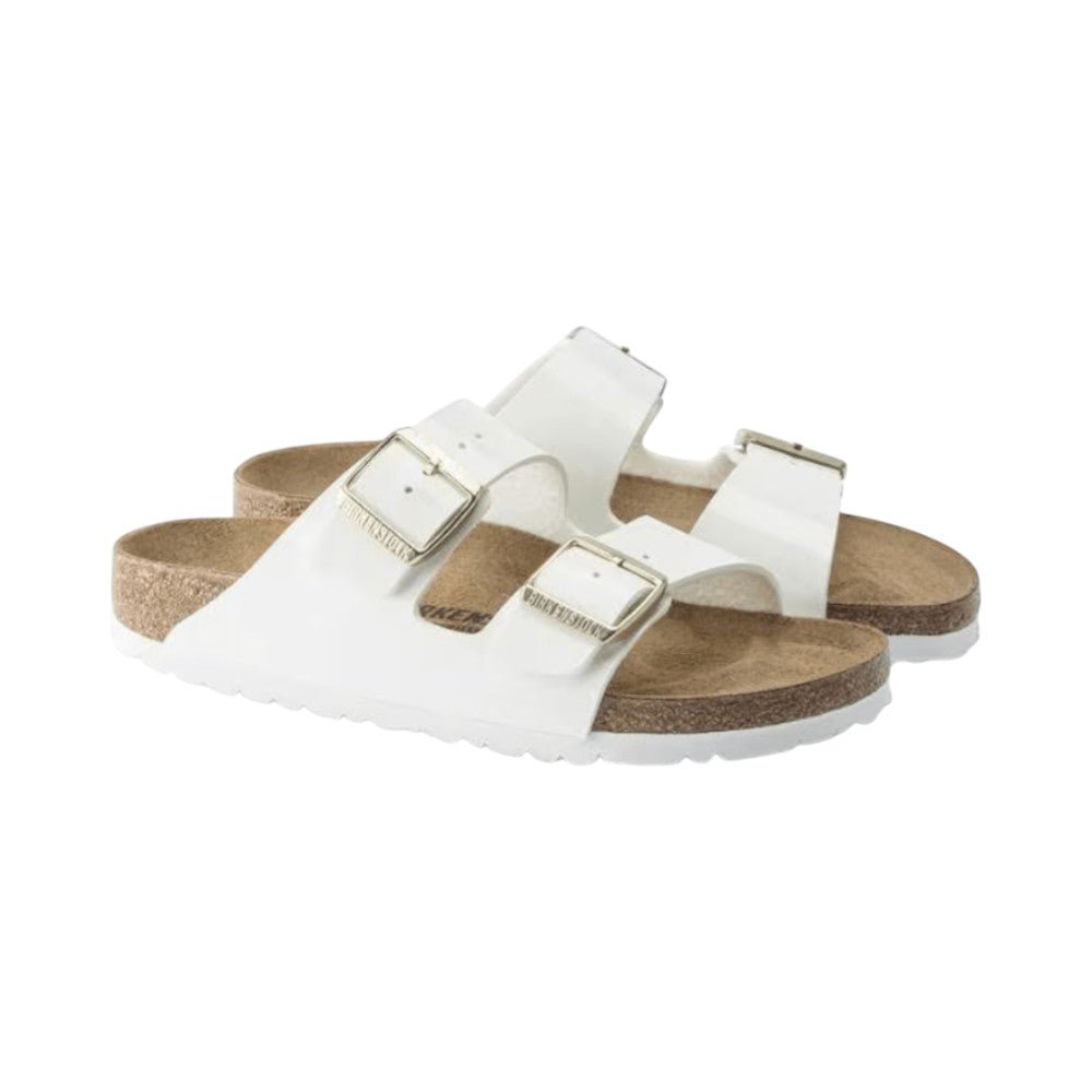 Birkenstock Unisex Arizona Birko Flor Sandals - Patent White 3