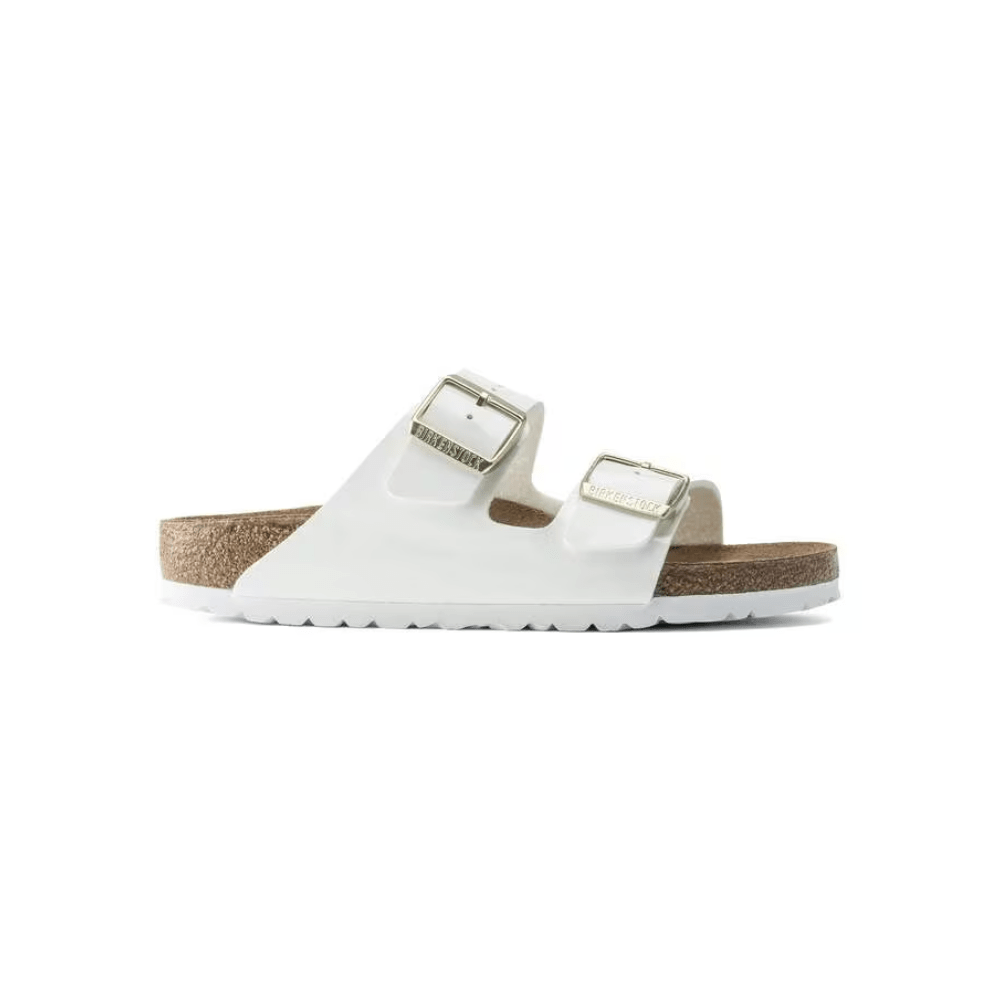 Birkenstock Unisex Arizona Birko Flor Sandals - Patent White 1