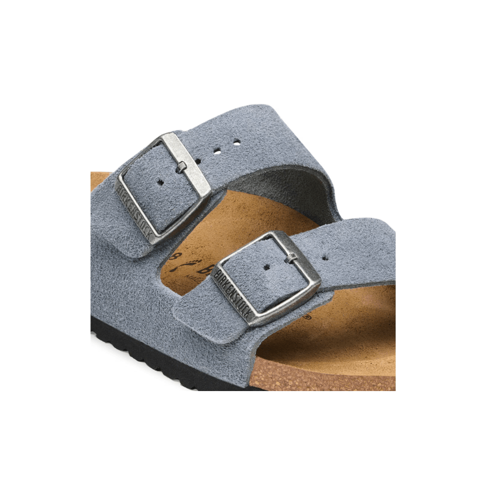 Birkenstock Unisex Arizona Sandal – Stone Blue Suede Leather 7