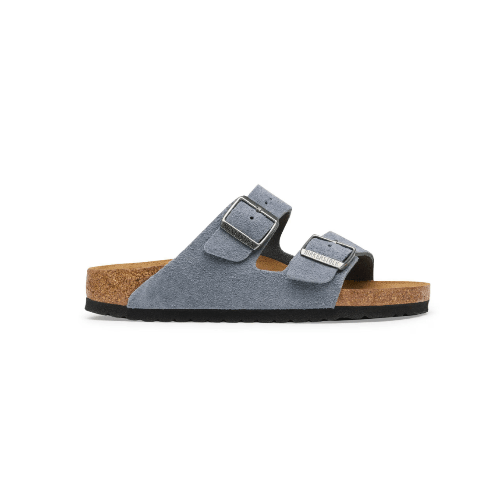 Birkenstock Unisex Arizona Sandal – Stone Blue Suede Leather 1