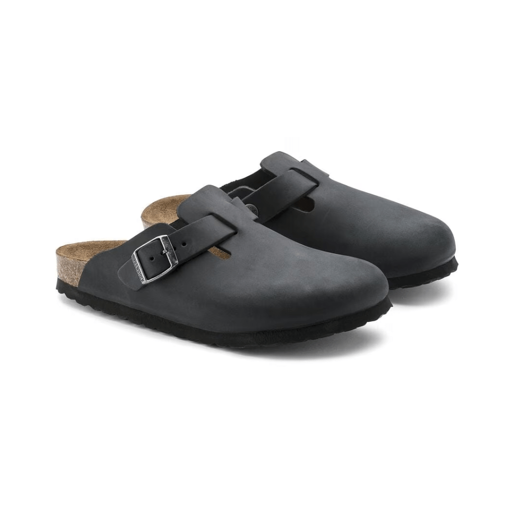 Birkenstock Unisex Boston BS Oiled Leather Clog Sandal - Black 3