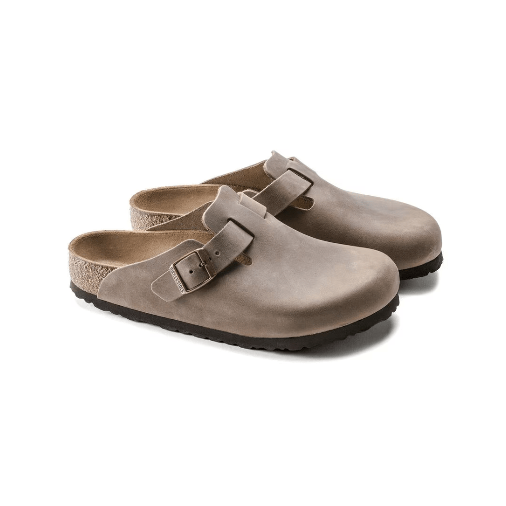 Birkenstock Unisex Boston BS Oiled Leather Clog Sandals Tabacco Brown 3