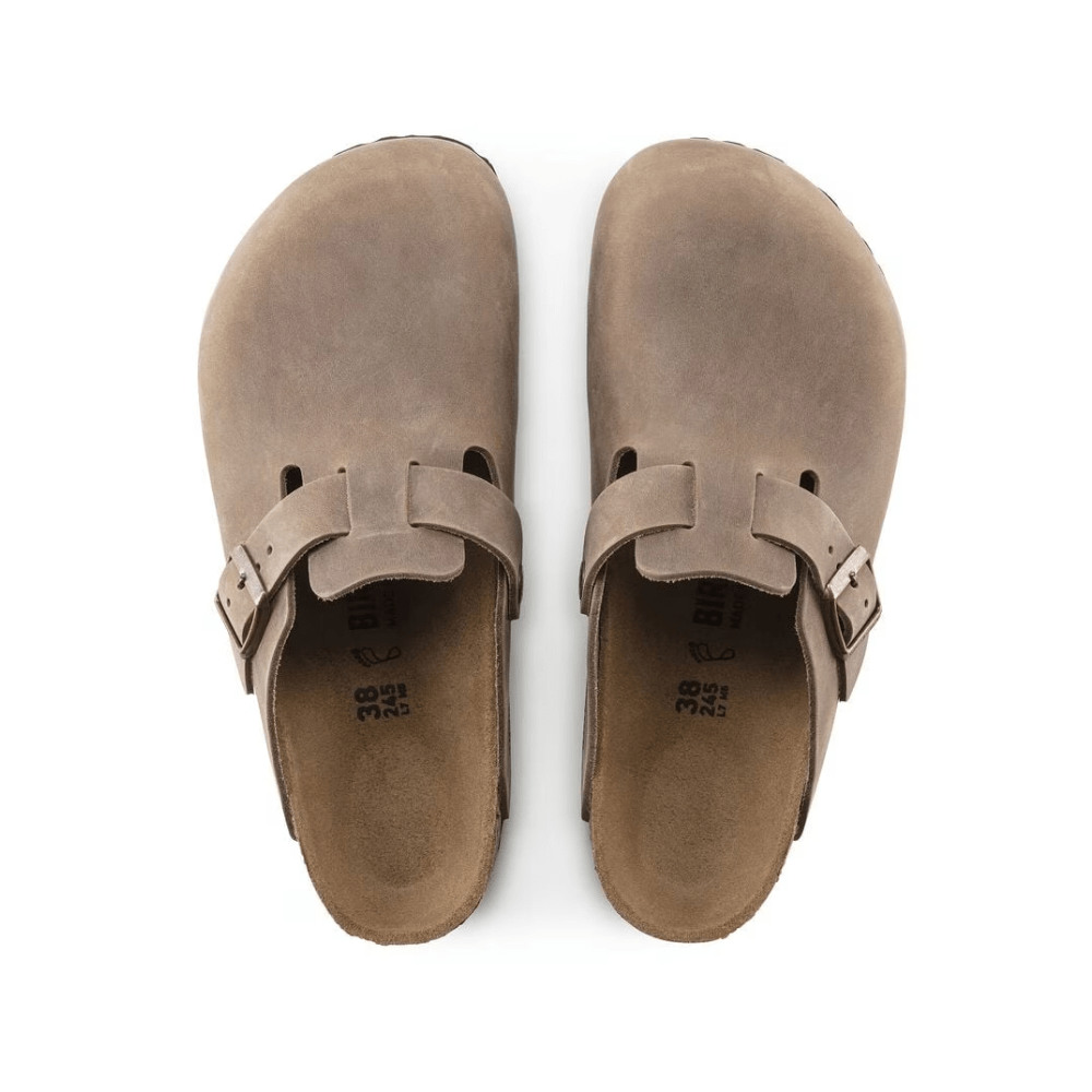 Birkenstock Unisex Boston BS Oiled Leather Clog Sandals Tabacco Brown 5