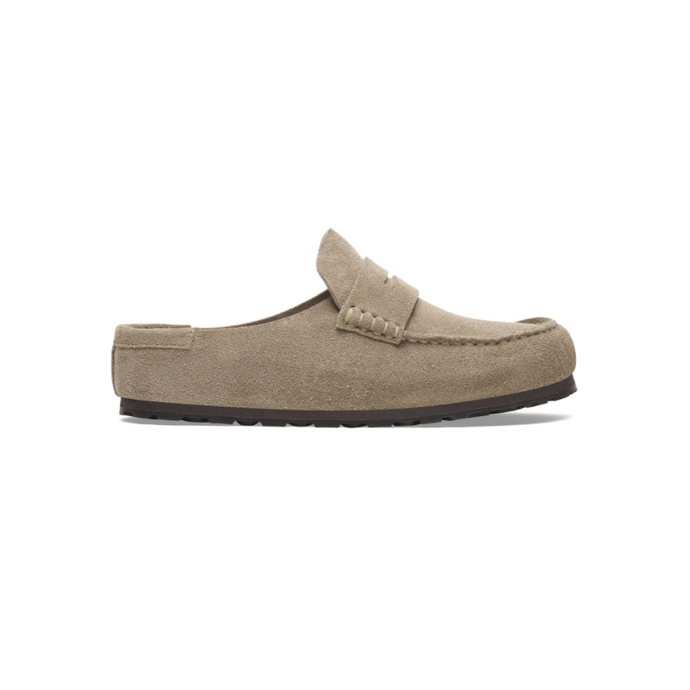 Birkenstock Unisex Naples Wrapped Suede Clogs - Taupe 1