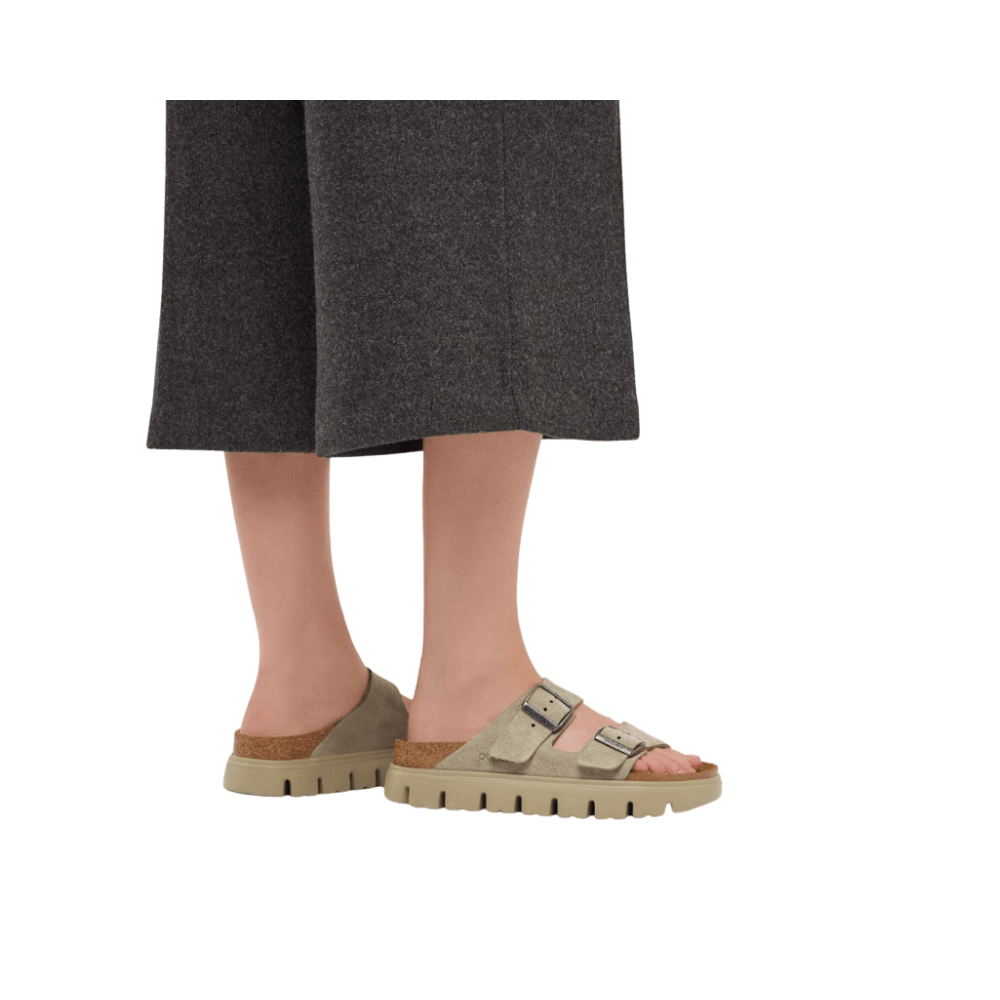 Birkenstock Women's Arizona Chunky Suede Leather Platform Sandals - Taupe 6