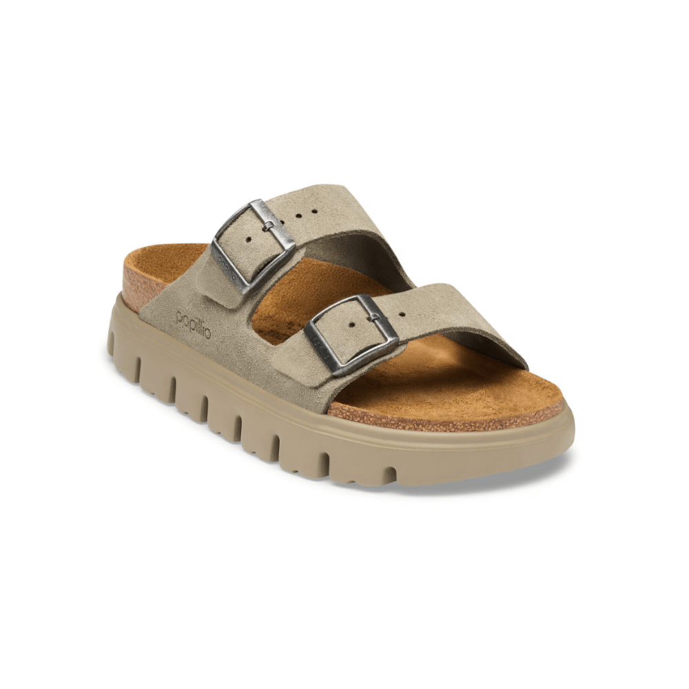 Birkenstock Women's Arizona Chunky Suede Leather Platform Sandals - Taupe 7