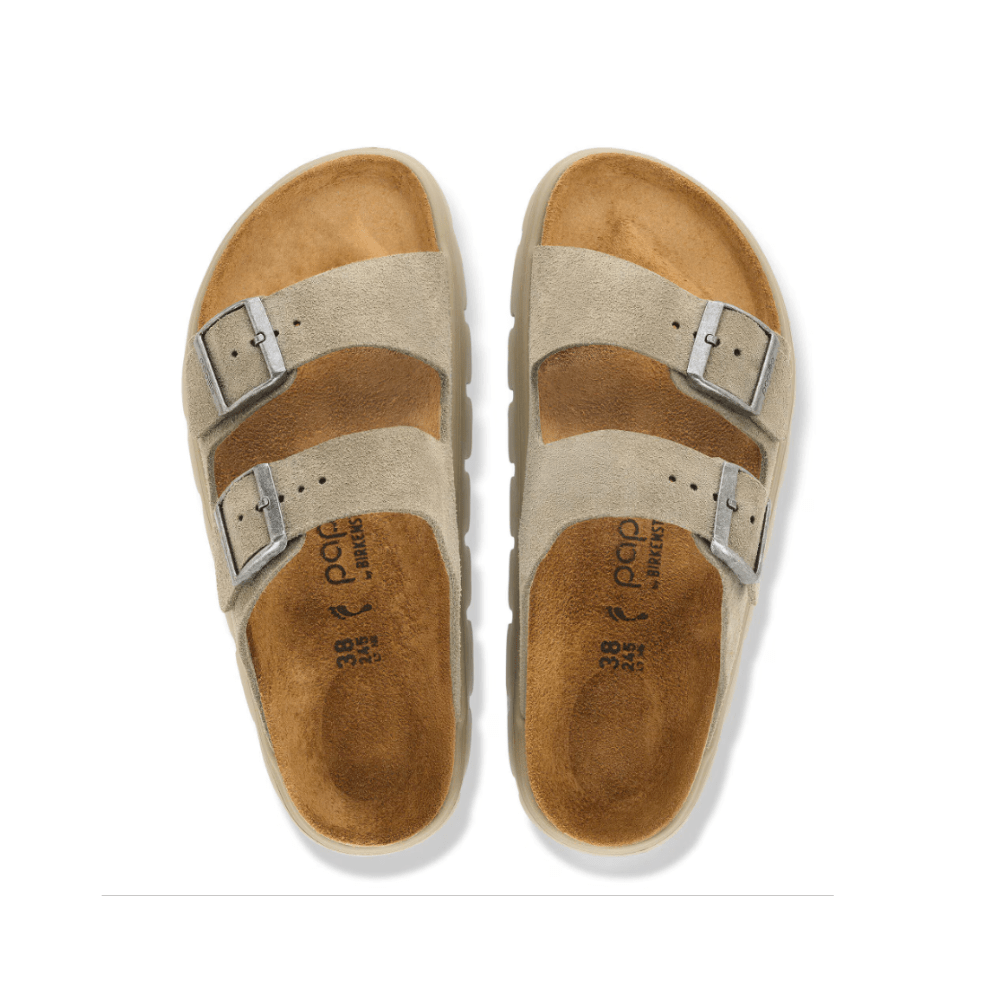 Birkenstock Women's Arizona Chunky Suede Leather Platform Sandals - Taupe 4