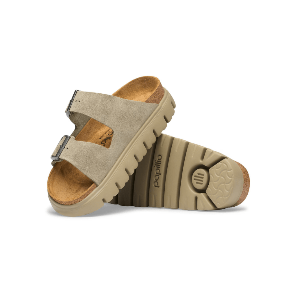 Birkenstock Women's Arizona Chunky Suede Leather Platform Sandals - Taupe 3