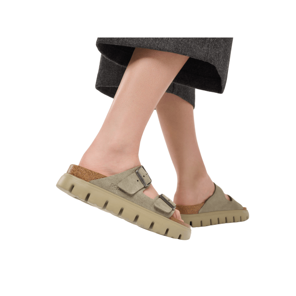 Birkenstock Women's Arizona Chunky Suede Leather Platform Sandals - Taupe 8