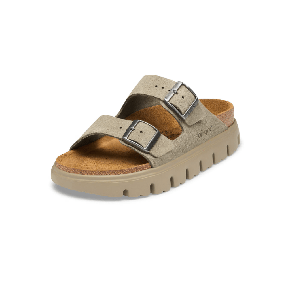 Birkenstock Women's Arizona Chunky Suede Leather Platform Sandals - Taupe 5