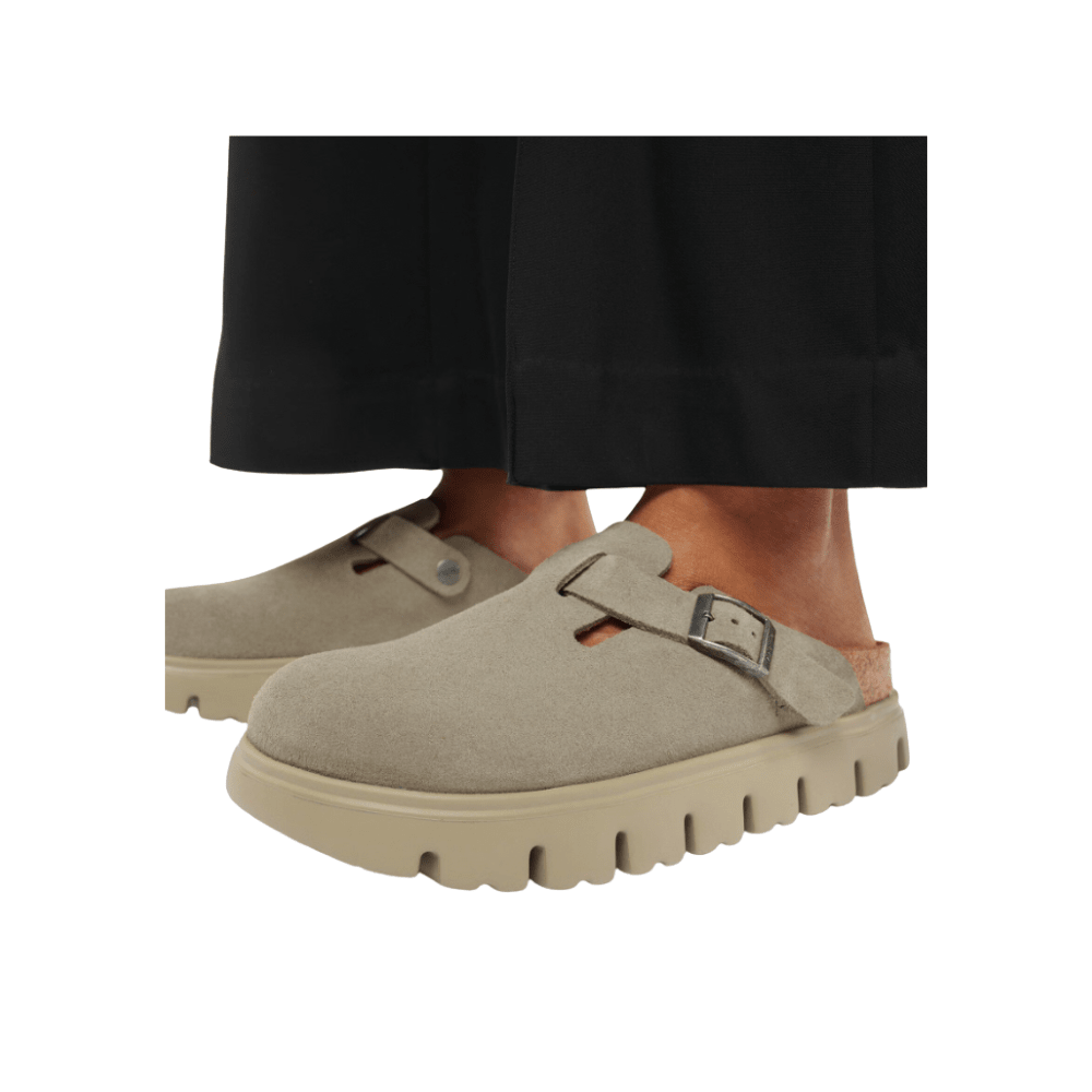 Birkenstock Women's Boston Chunky Suede Leather Clogs - Taupe 5