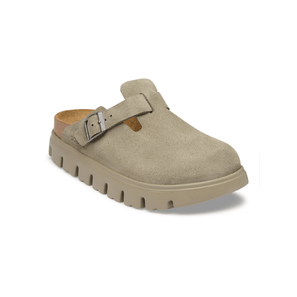 Birkenstock Women's Boston Chunky Suede Leather Clogs - Taupe 6
