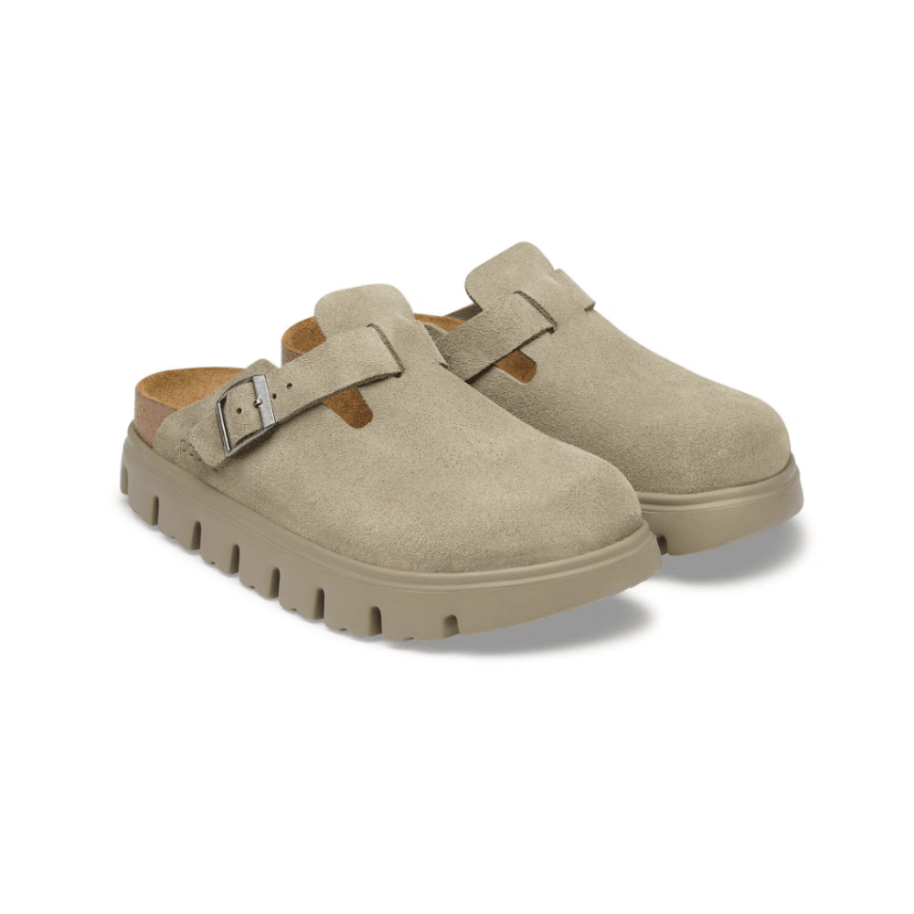 Birkenstock Women's Boston Chunky Suede Leather Clogs - Taupe 2