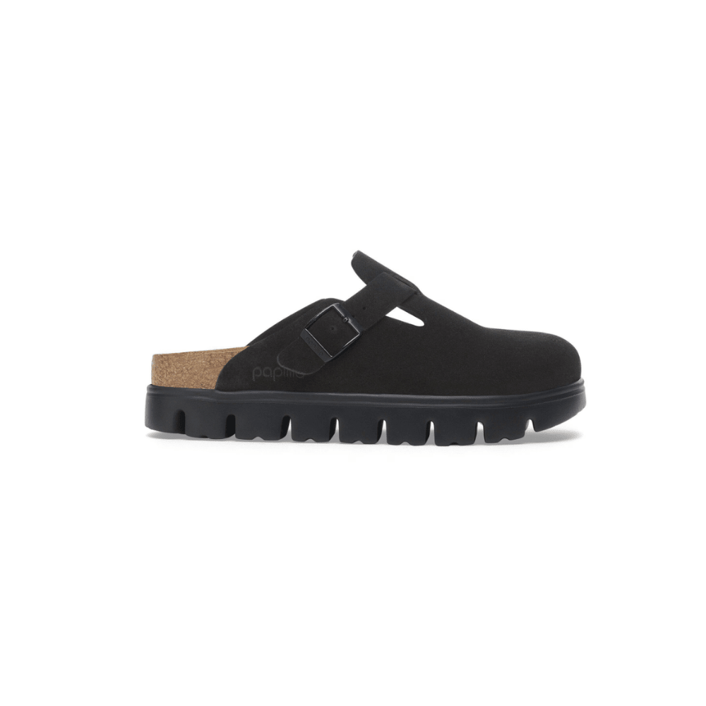 Birkenstock Women’s Boston Chunky Suede Platform Clogs – Black / Black 1