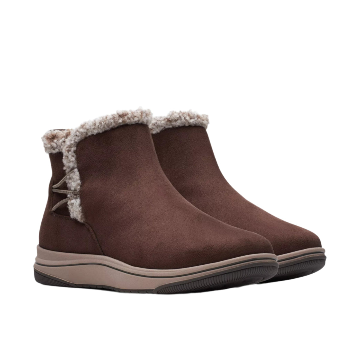Clarks Breeze Fur Cloud Steppers dark Brown Boots 2