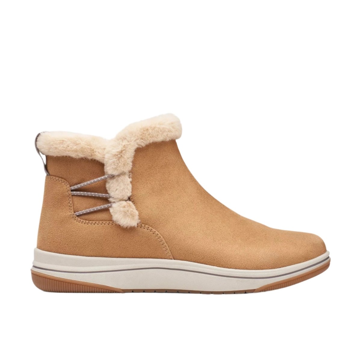 Clarks Breeze Fur Cloud Steppers Tan Brun Boots 1