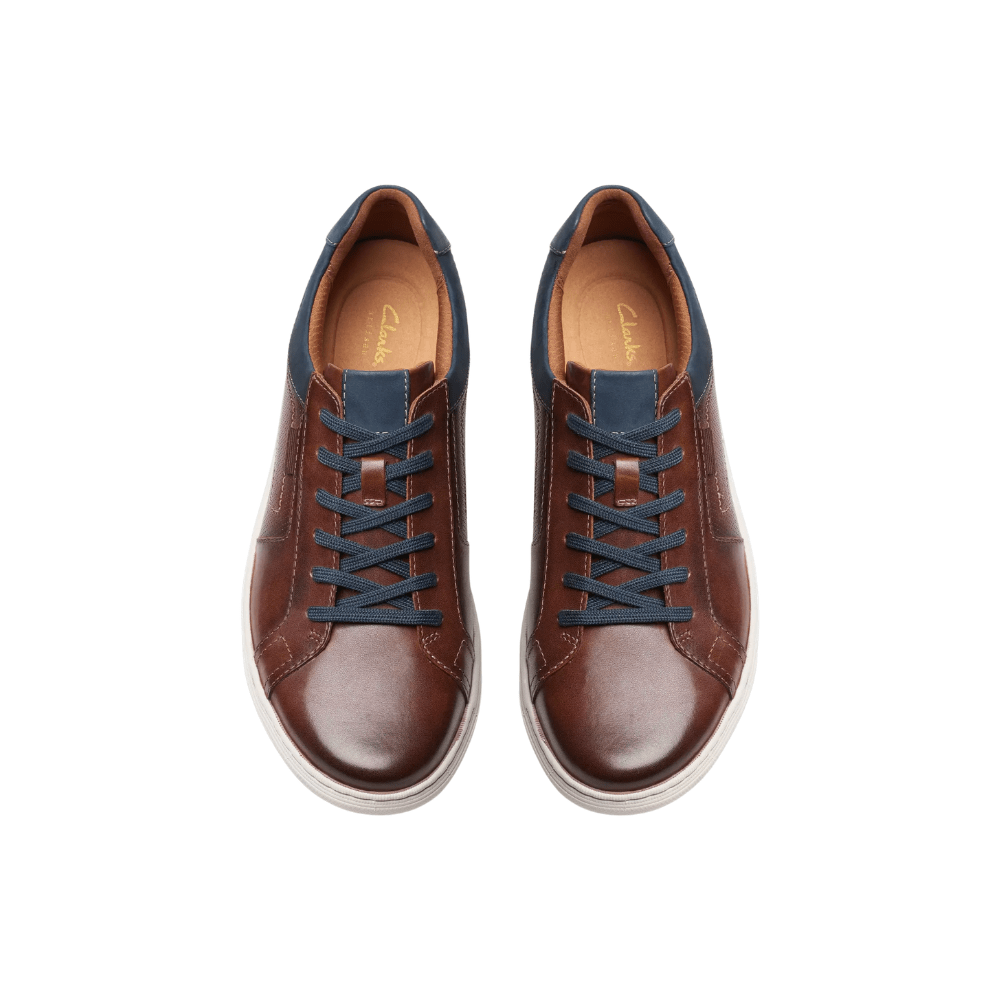 Clarks Men's Mapstone Lace Lightweight Sneaker - Mahogany Leather 4