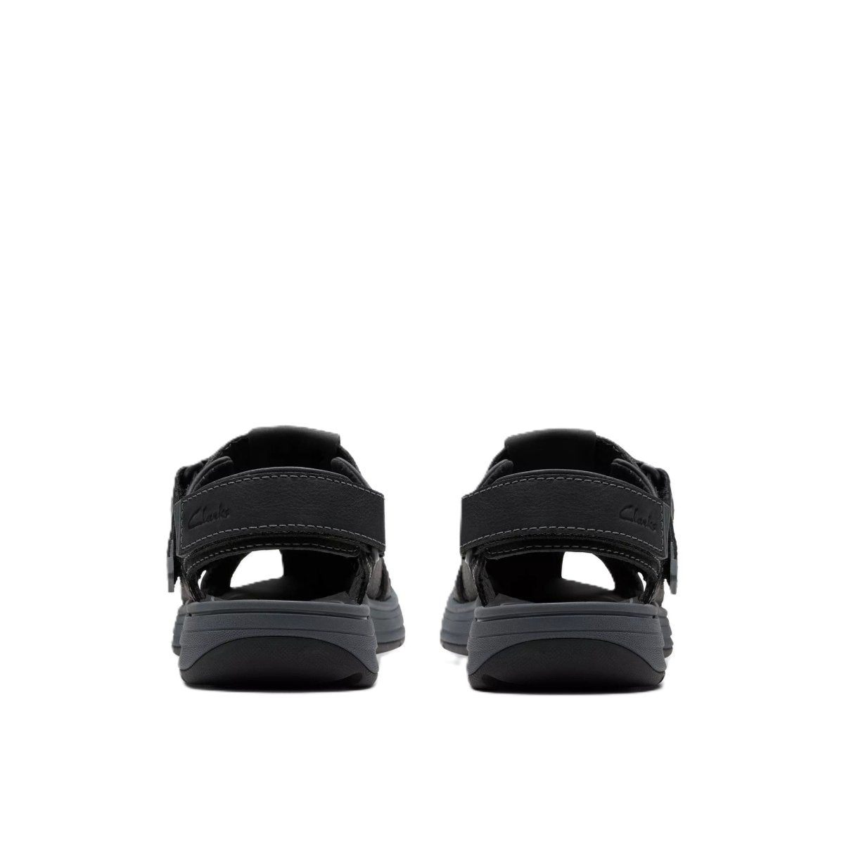 Clarks Men's Salt Way Cove Black Leather Sandals 5