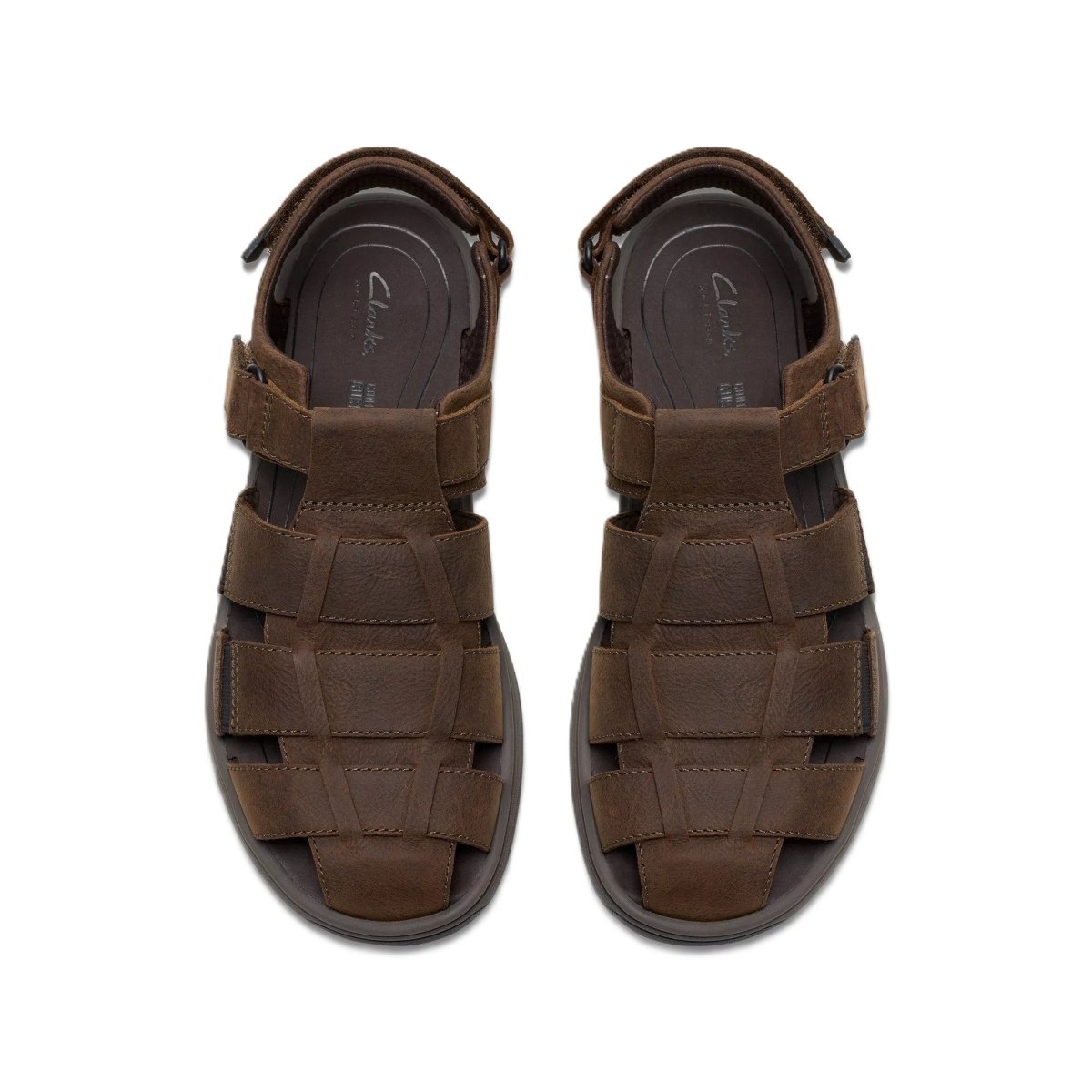 Clarks Men's Saltway Cove Dark Brown's Leather Sandals 6