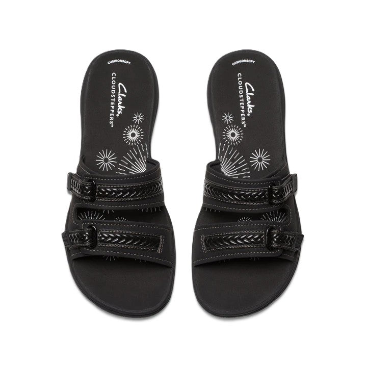 Clarks Women's Breezey Eve Sandals Black / Black Sandal 6
