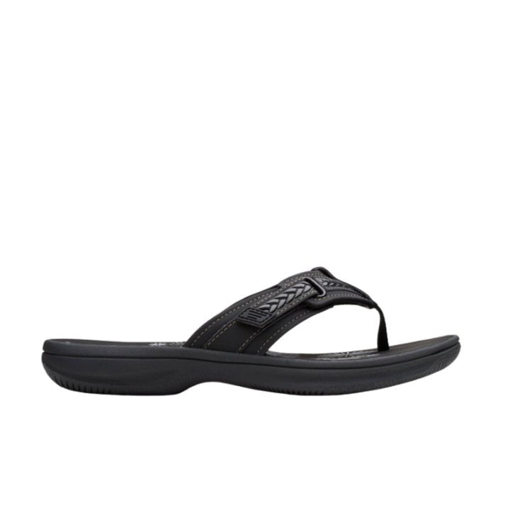 Clarks Women's Breezey Sun H Black Patent Sandals 1