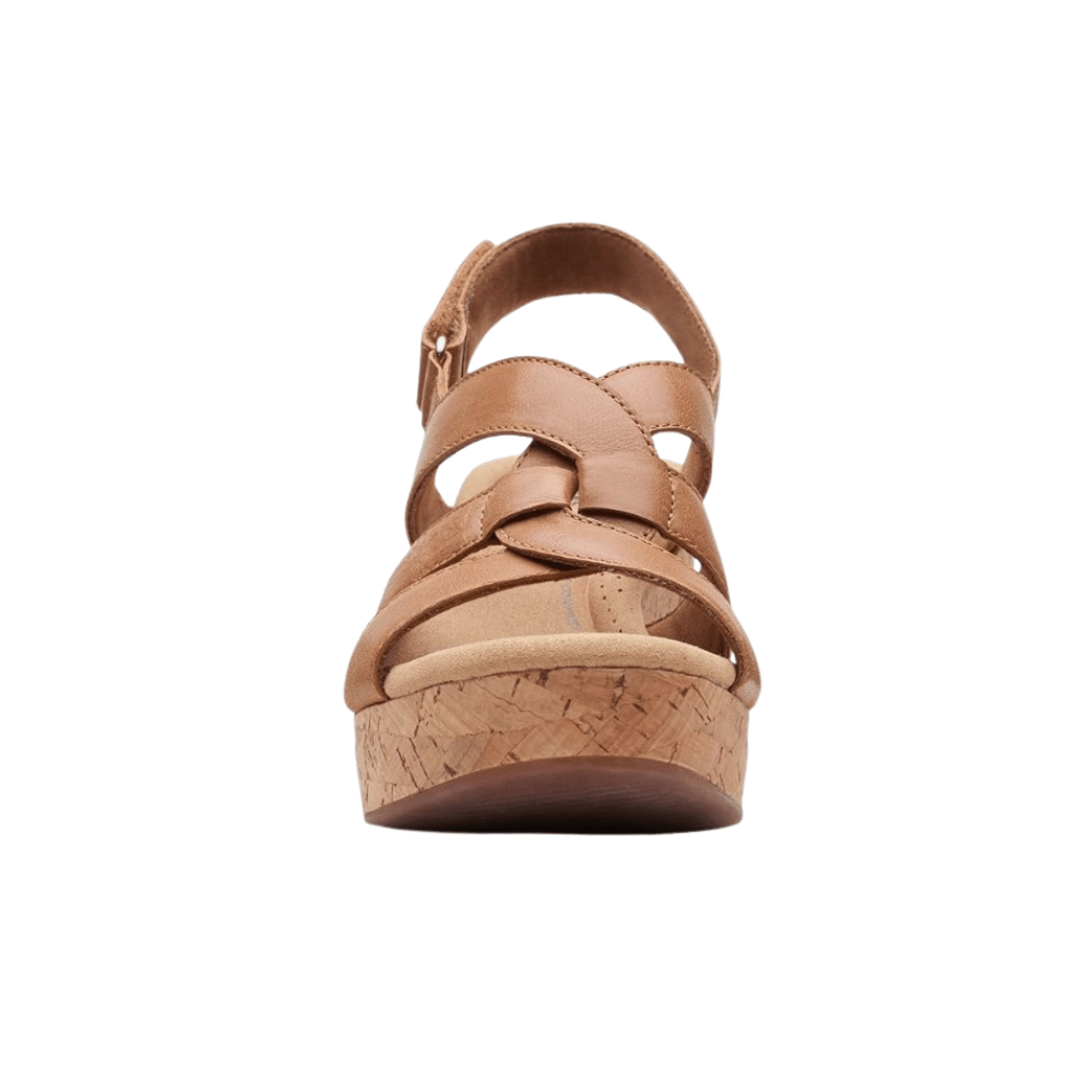 Clarks Women's Giselle Beach Tan Leather Wedge Sandal 26164796 3