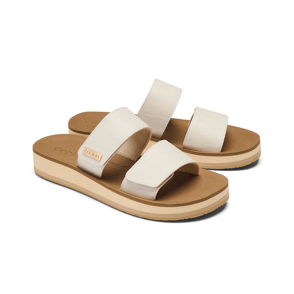 Cobian Women’s Dana Rise™ Adjustable Strap Elevated Sandal – White 3