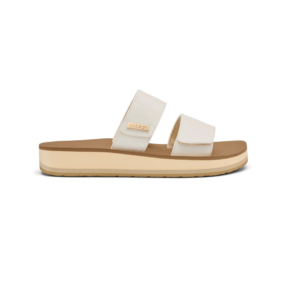 Cobian Women’s Dana Rise™ Adjustable Strap Elevated Sandal – White 1