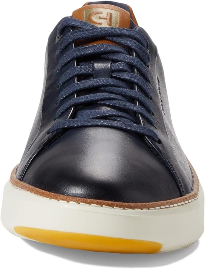 Cole Haan Grandpro TopSpin Sneaker Navy Blazer Leather/British Tan/Ivory - Men's ShoesCole Haan