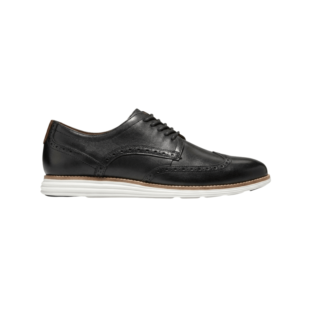 Cole Haan Men Original Grand Wingtip Oxford Leather Black White Shoes 1