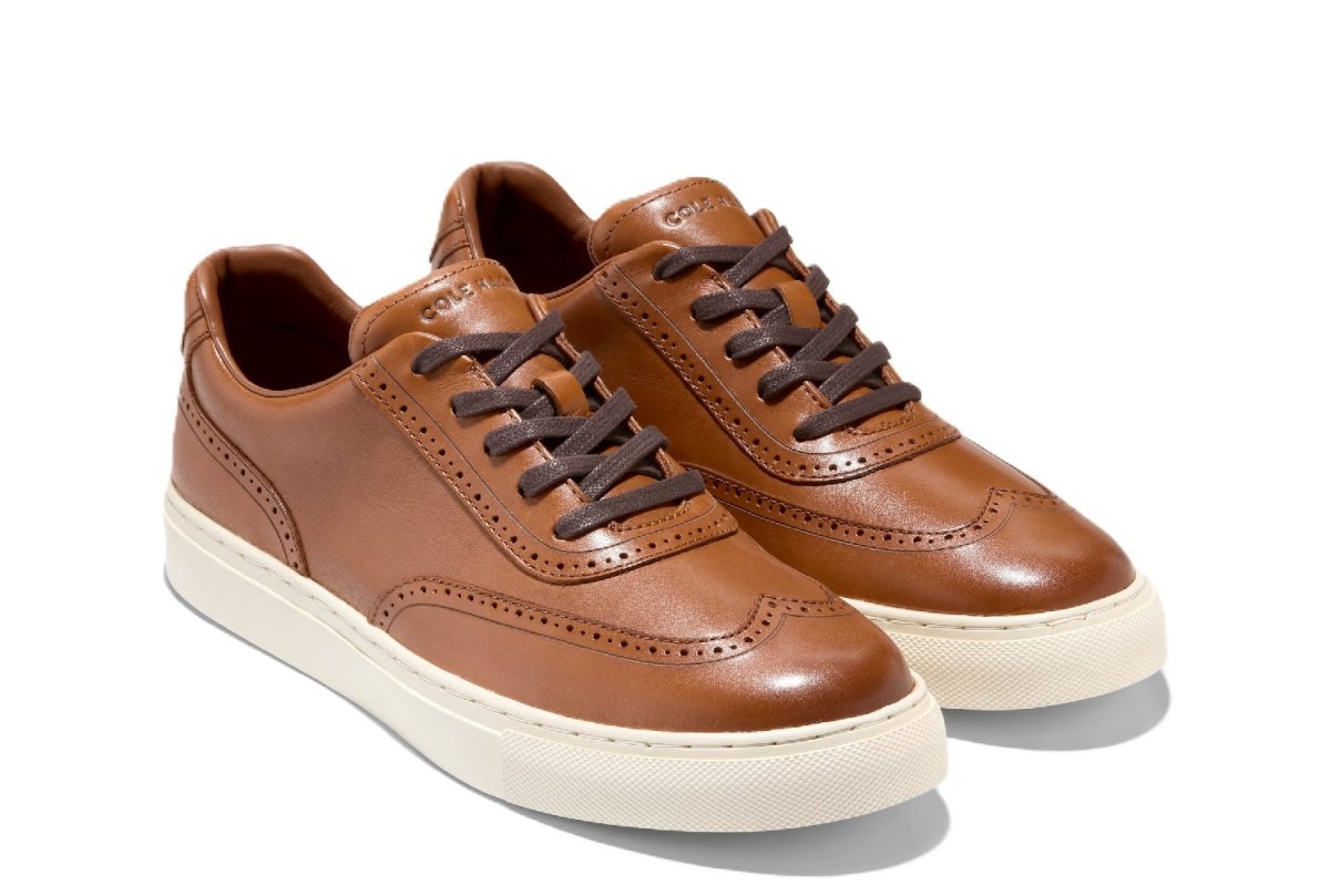 Cole Haan Men's Grand Kittery Wingtip British Tan - Ivory Shoes 6