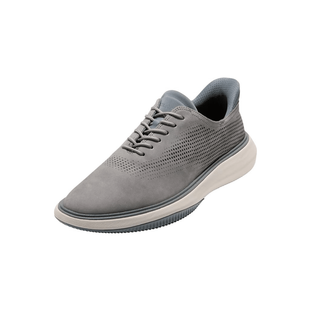 Cole Haan Men’s Grand Phaze Laser Cut Quick-On Oxfords – Steel / Turbulence / Dove Nubuck 9