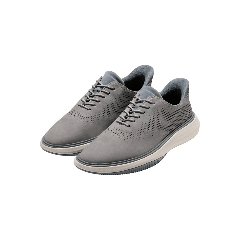 Cole Haan Men’s Grand Phaze Laser Cut Quick-On Oxfords – Steel / Turbulence / Dove Nubuck 8