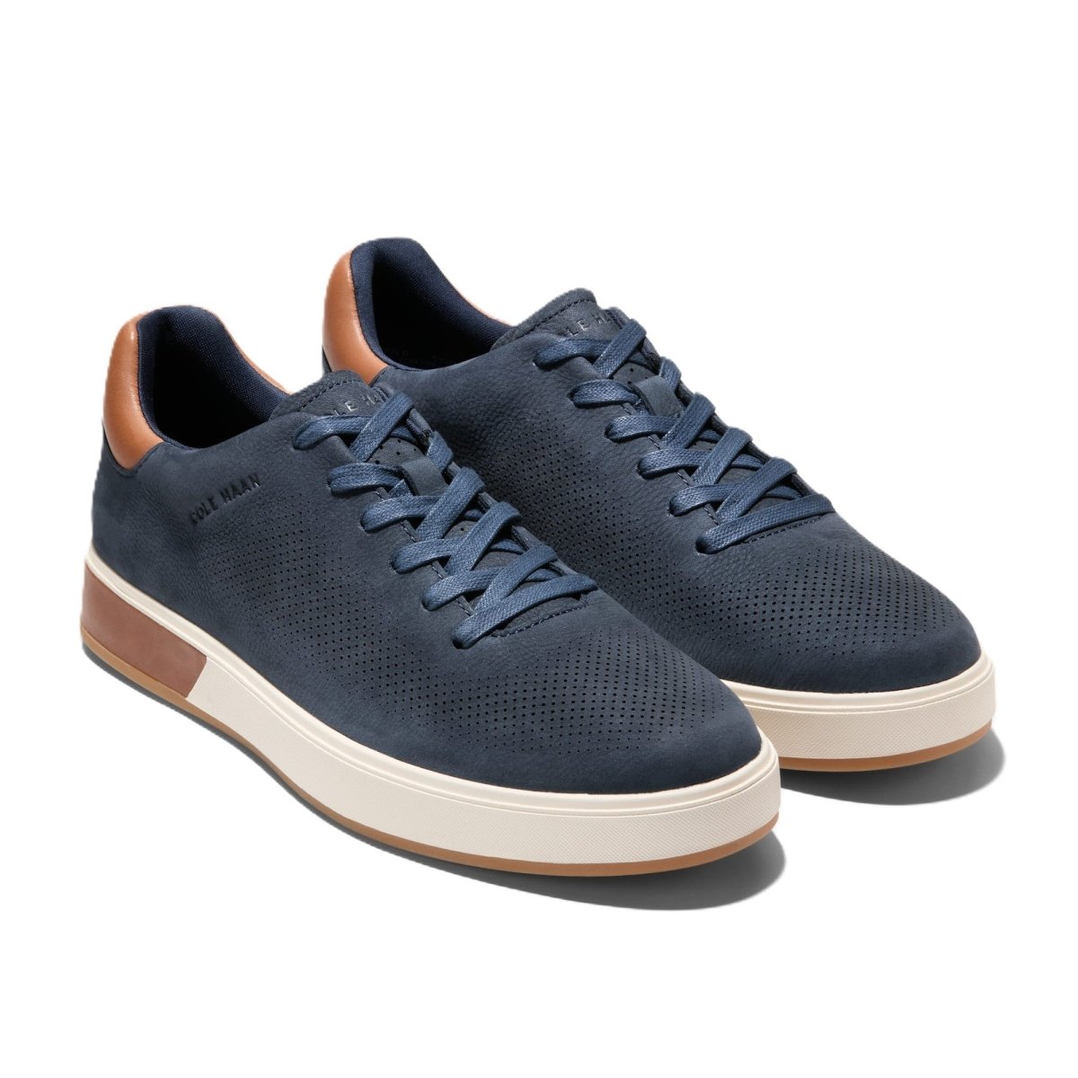 Cole Haan Men's Grandpro Angleace Navy Blazer - British Tan - Gum Sneakers 3