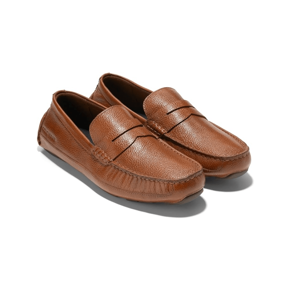 Cole Haan Men's Wyatt Penny Driver, Leather Shoes British Tan/Nicotine 7