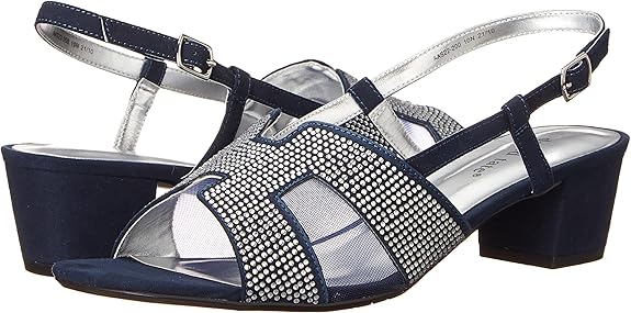 David Tate Rain Navy Nova Suede Block Heeled Casual Women's Sandals 3