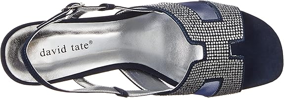 David Tate Rain Navy Nova Suede Block Heeled Casual Women's Sandals 4