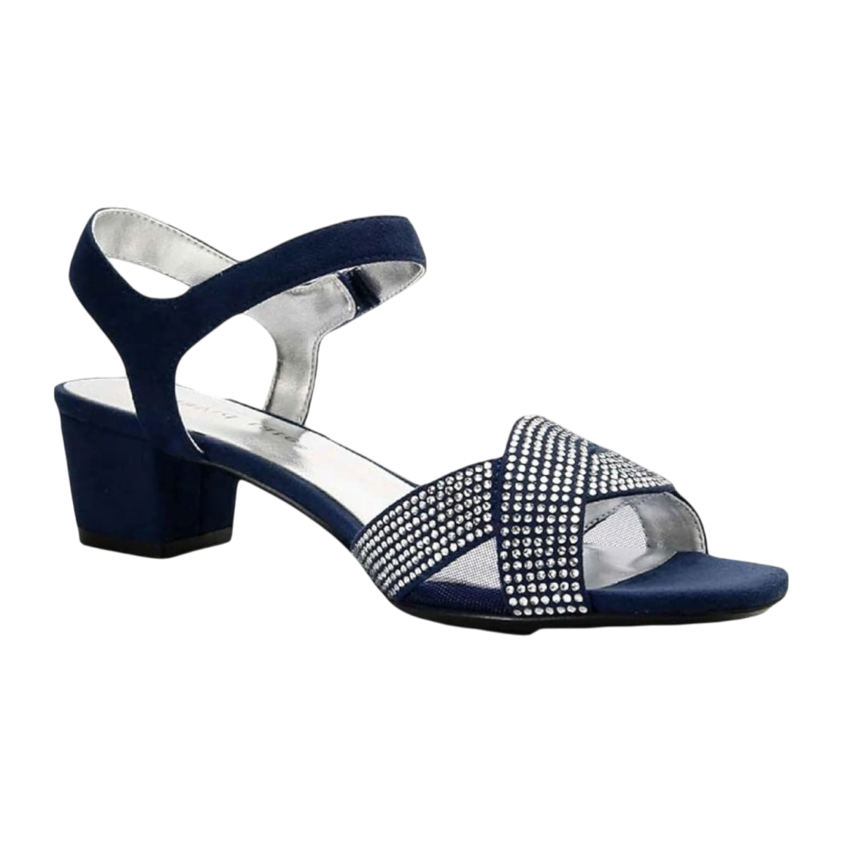 David Tate Rain Navy Nova Suede Block Heeled Casual Women's Sandals 1
