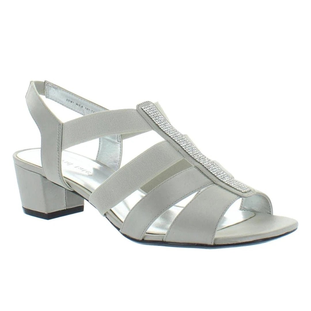 David Tate Women's Casual Sophisticated Sandals I Eve Silver Satin 4