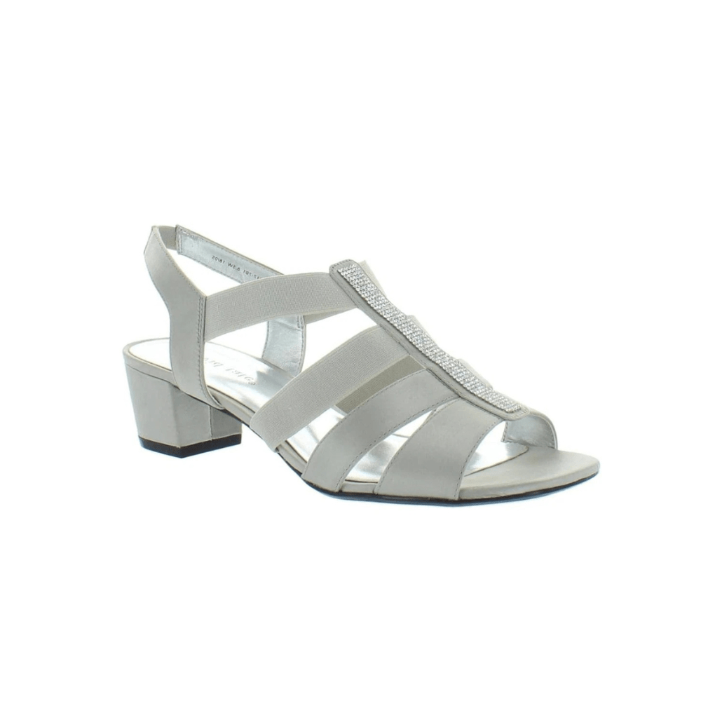 David Tate Women's Casual Sophisticated Sandals I Eve Silver Satin - Women's SandalComfy Shoes