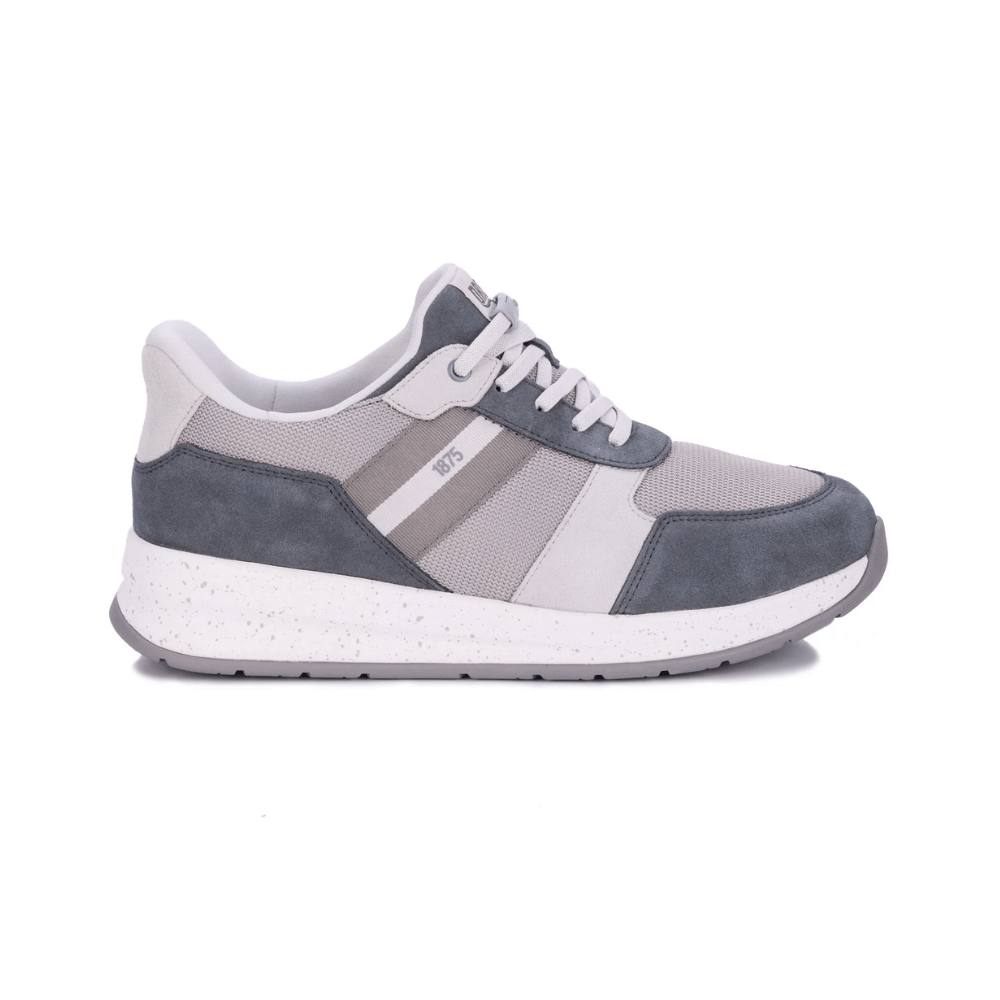 Drew Men’s Connor Orthotic Comfort Sneaker Grey Suede Combo 40113 1