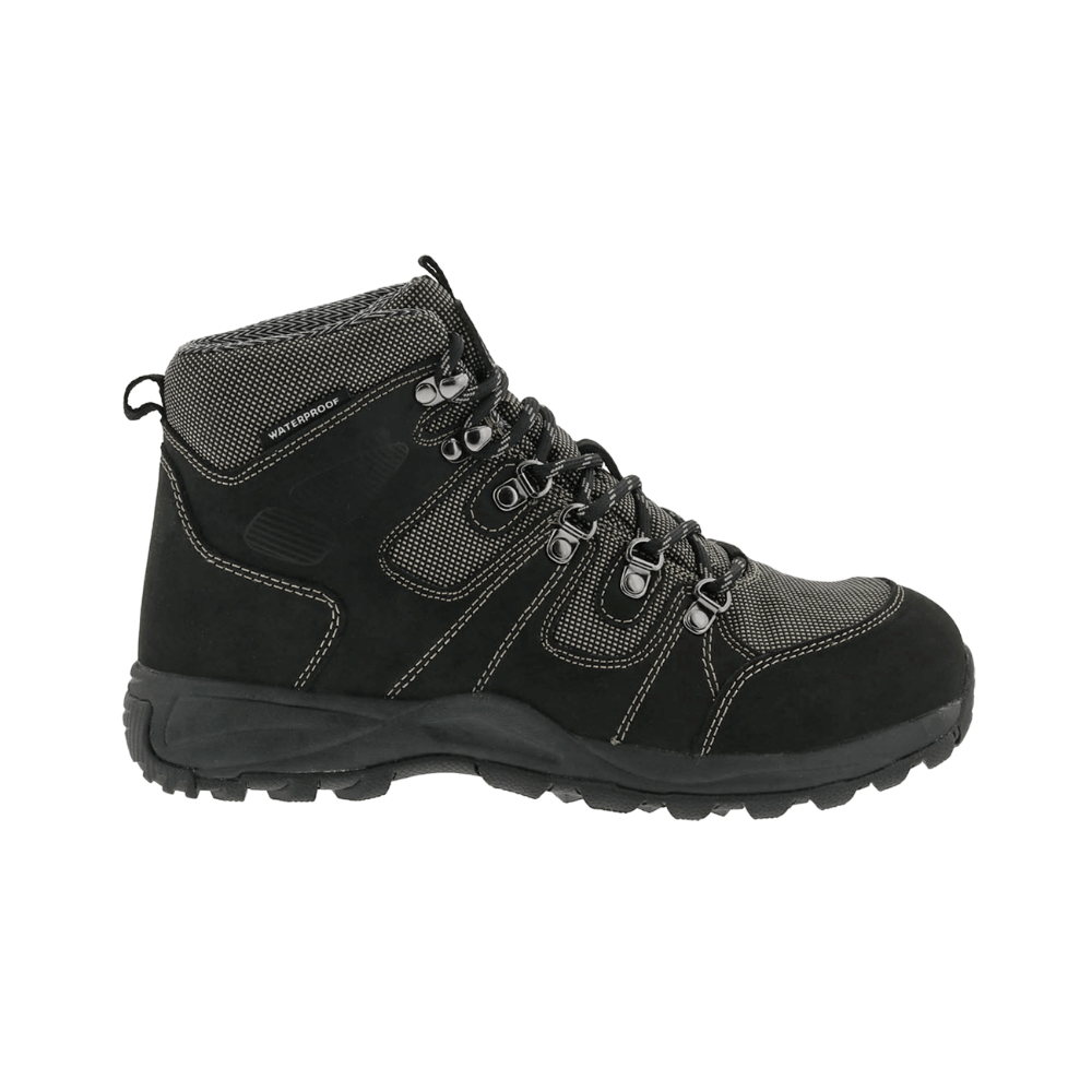 Drew Men’s Waterproof Trek Boot – Orthopedic Black Nubuck Leather 40697 1