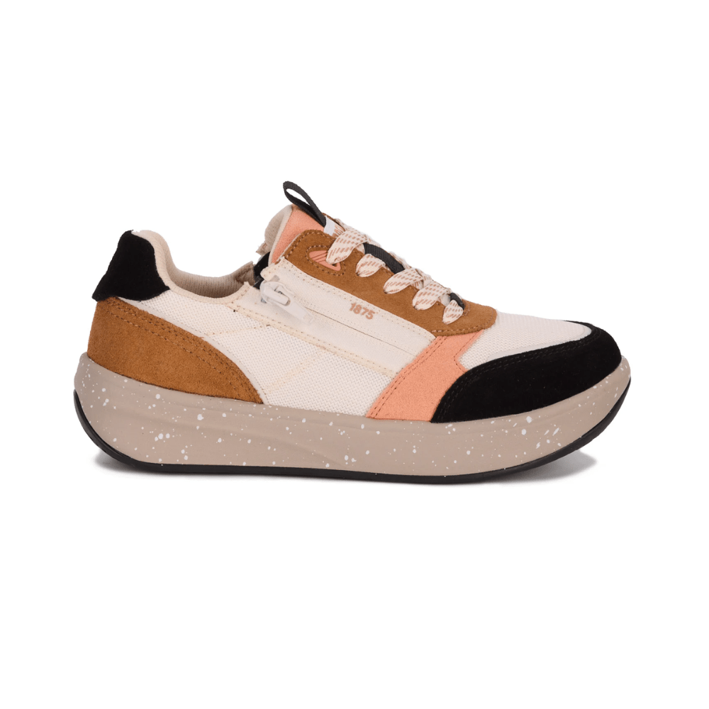 Drew Shoe Women's Orthotic Sneaker Happy - Black/Tan Suede Combo 10839 1