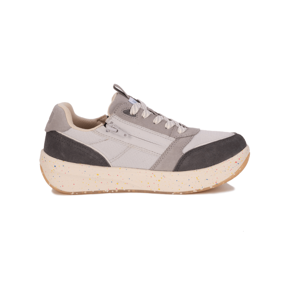 Drew Shoe Women's Orthotic Sneaker Happy - Grey Suede Combo 10839 1