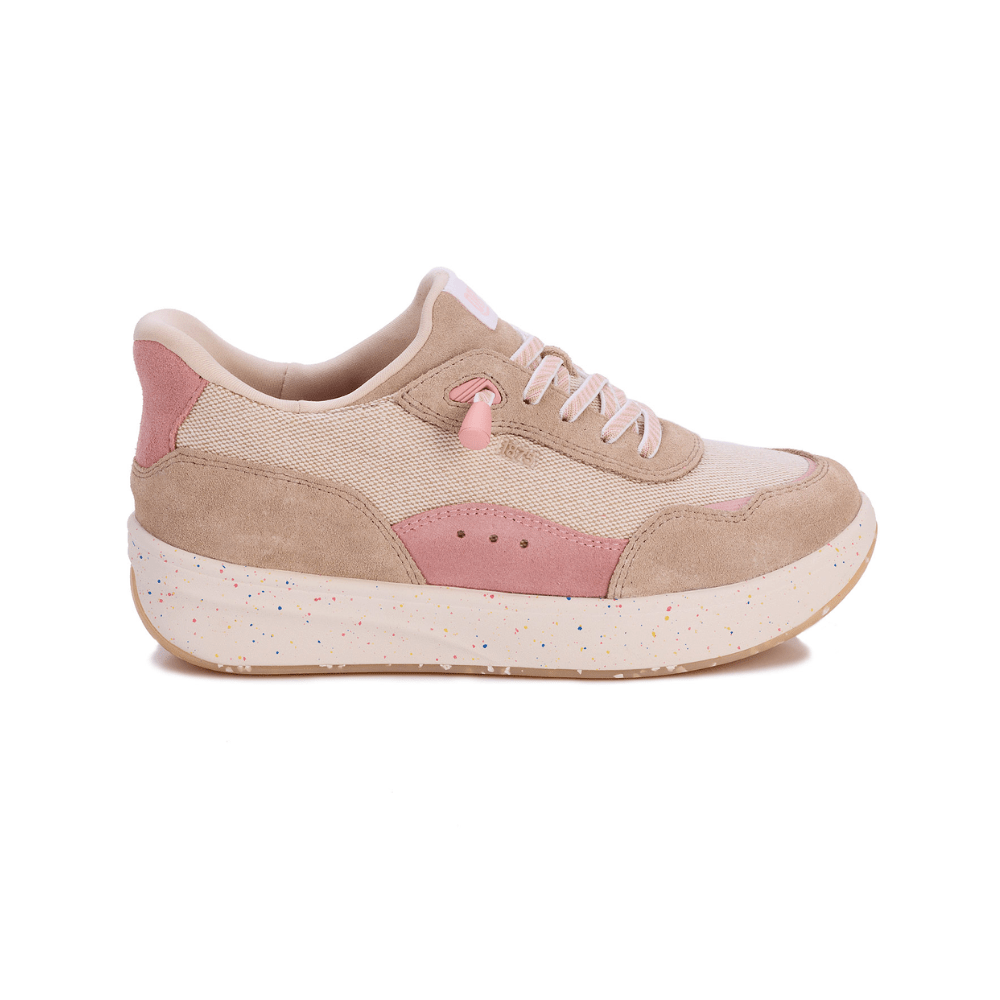 Drew Shoe Women's Orthotic Sneaker – Hobby Taupe Suede Combo 10838 1