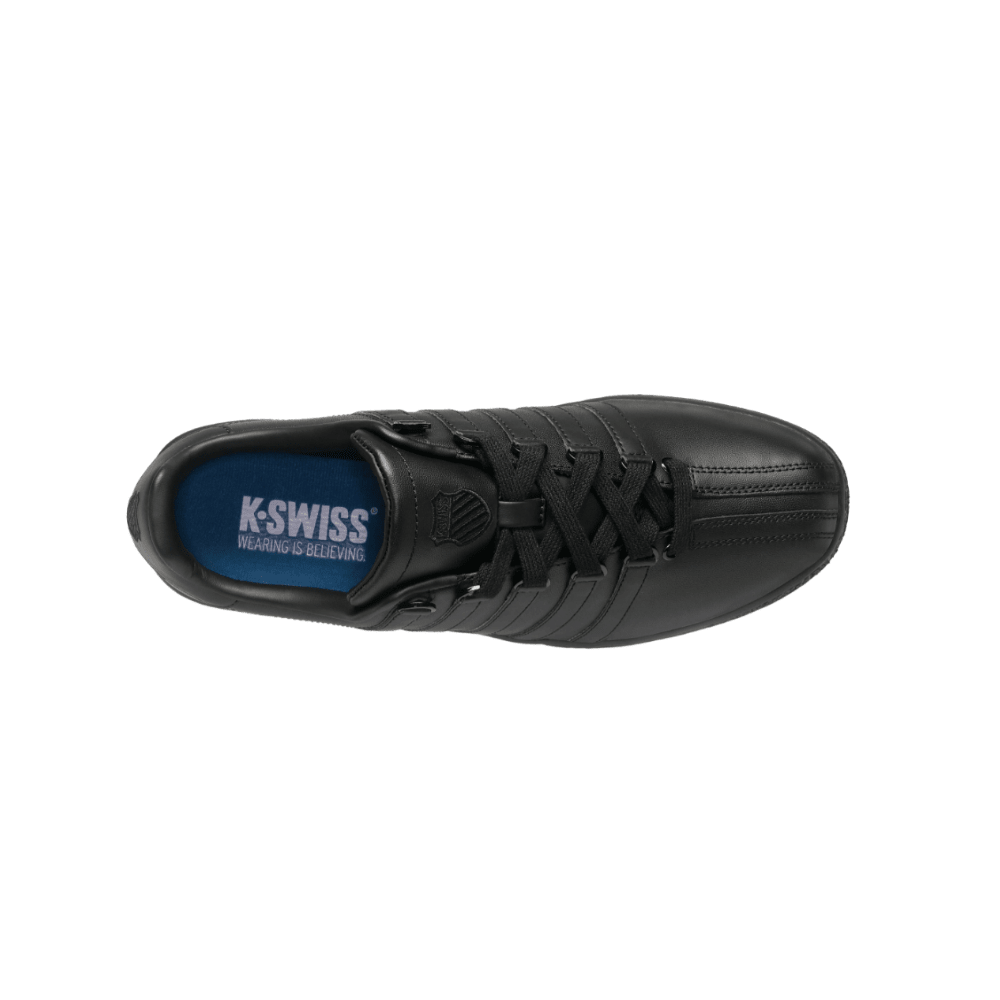 K-Swiss Men’s Classic VN Extra Wide Leather Sneakers – Black/Black 6