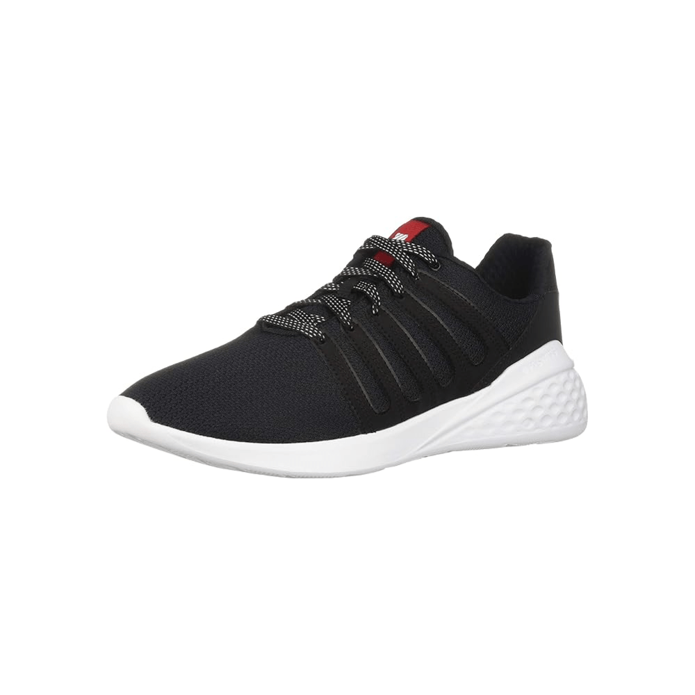 K - Swiss Men's District Sneaker, Black/Barbados Cherry/White 2