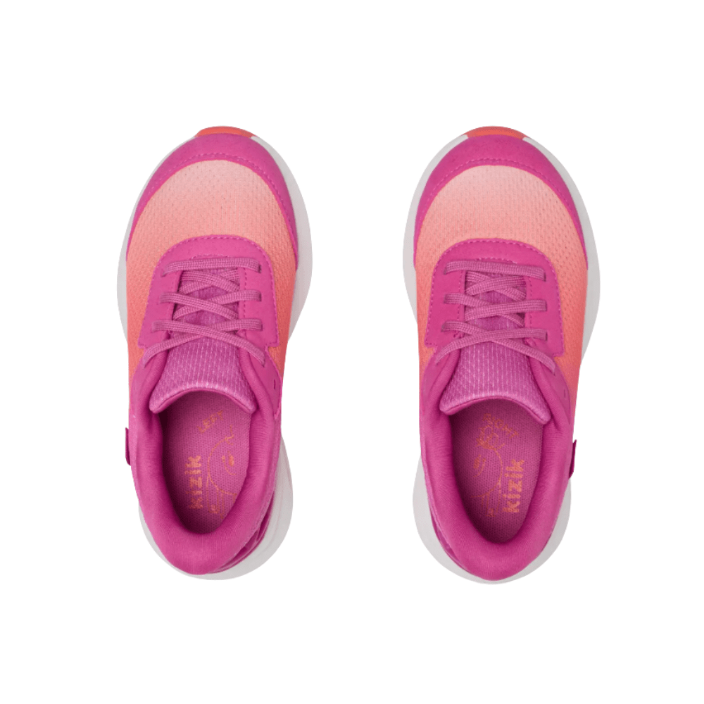 Kizik Kid's Athens 2 Hand's Free Girls Sneaker Fiery Coral/Rose Violet 6