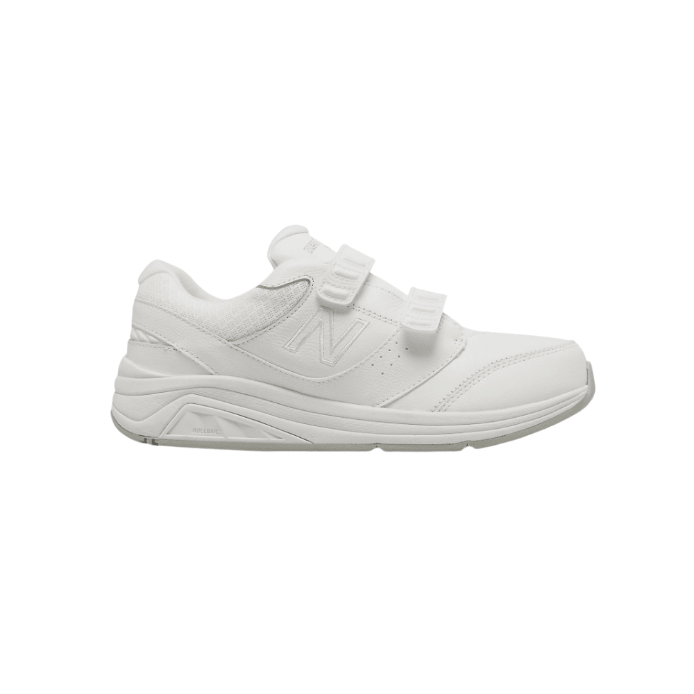 New Balance Women's 928v3 Hook and Loop Leather Walking Shoes - White/White 1