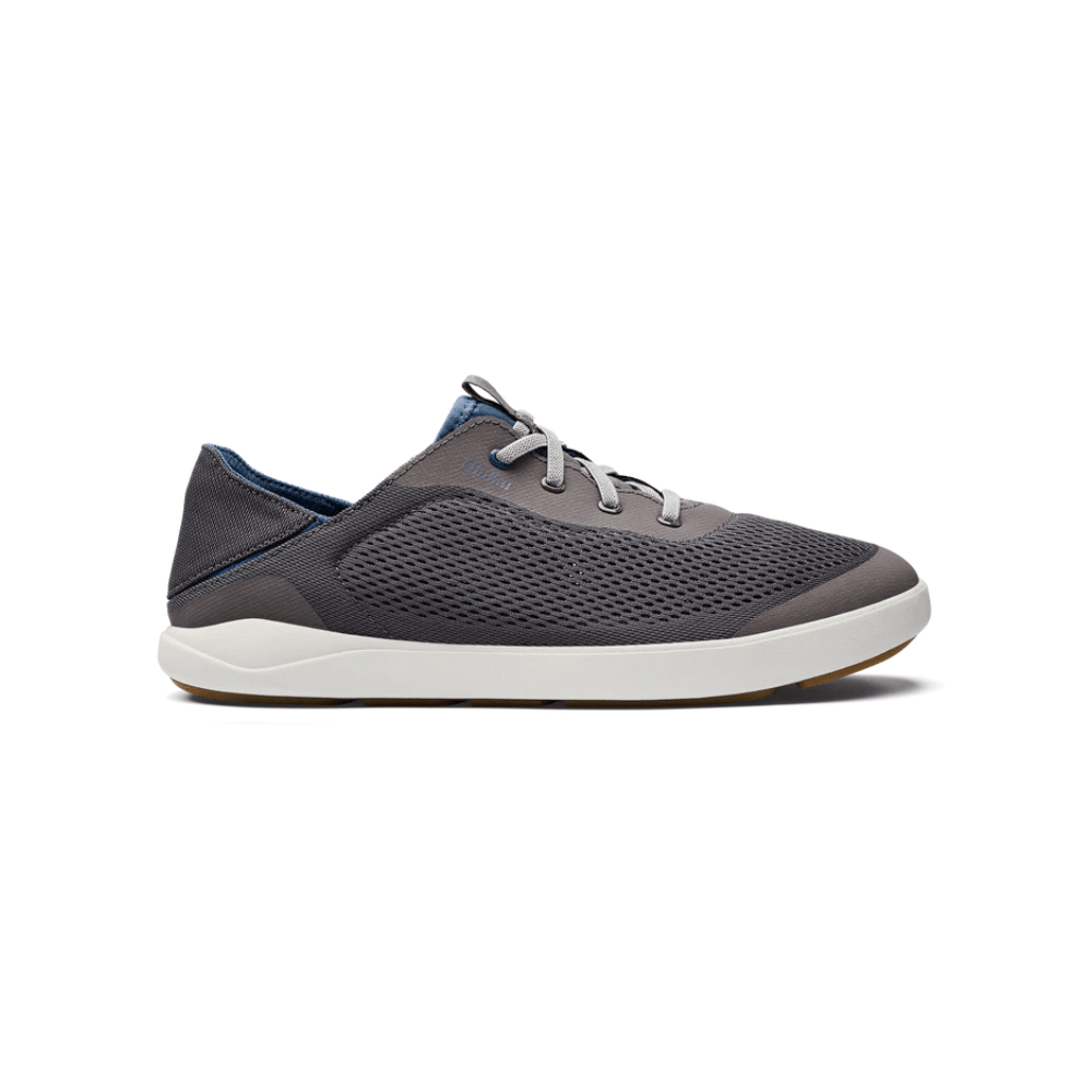 Olukai Moku Pae Men’s Breathable Boat Shoes - Pavement / Vintage Blue 1